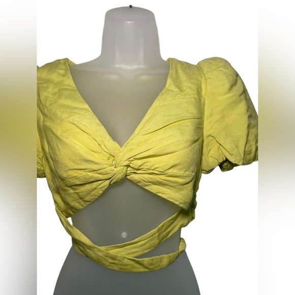 Astr The Label Citrus Nuria Linen Blend Crop Top Size Small - Picture 5 of 7